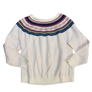 Talbots Scoop Neck Fair Isle Nordic Sweater